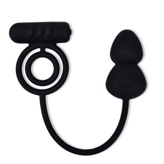 Vibrating Dual Cockring with Anal Plug