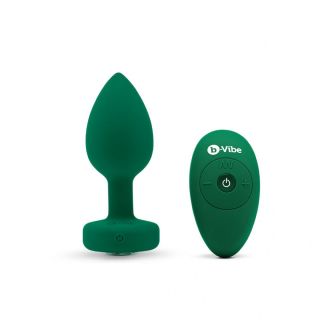 B-Vibe Vibrating Jewels Plug with Remote Green Med/Lge