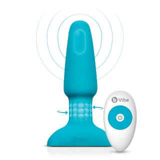 B-Vibe Rimming Rechargeable Anal Plug-Blue