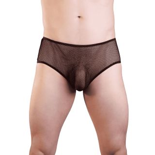 Men's Black Fishnet Full Brief