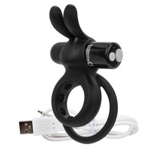 Screaming O Black Charged Ohare Vibrating Rabbit Cock Ring 