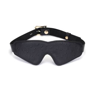 Demon’s Kiss Black Ostrich Skin Pattern Leather Blindfold