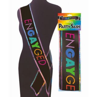 EnGAYged PRIDE Sash - Rainbow & Black - LGBTQ Engagement Party