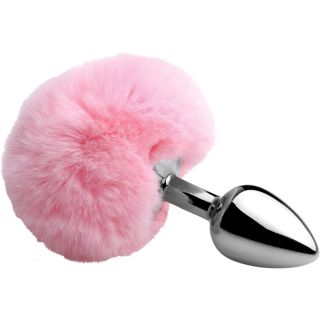 Faux Bunny Tail Butt Plug Pink
