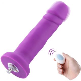 6.7" HiSmith Vibrating Remote Control Purple Silicone Dildo