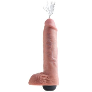 King Cock 11” Squirter with Balls Flesh