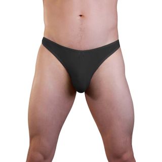 Love In Leather Black Lycra G-String