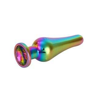 Multi Coloured Teardrop Metal Anal Plug Medium 