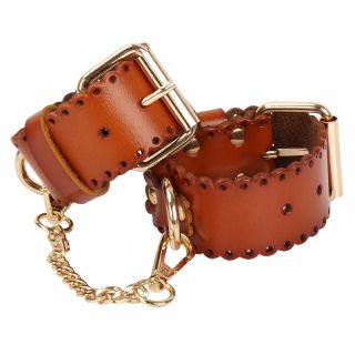 MUQU Brown Faux Leather Restraint Cuffs