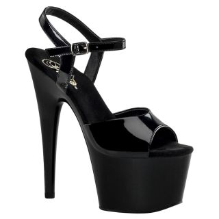 Pleaser Adore – 709 Patent Black Open Toe Sandals
