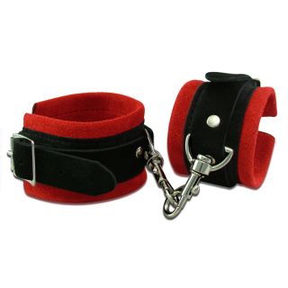 Wildhide Suede Pleasure Cuffs - Red  