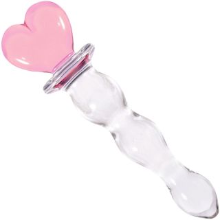 Sweet Heart Pink and Clear Glass Dong