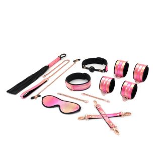 Vivid Sakura 8 Piece Pink Glossy Soft Bondage Set