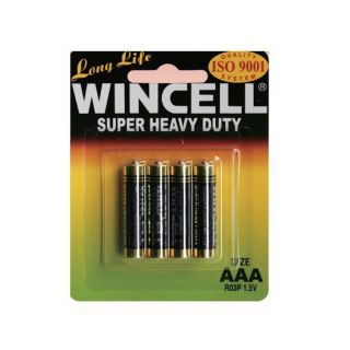 Long Life Wincell Super Heavy Duty Non Alkaline AAA 4 Pack Batteries 