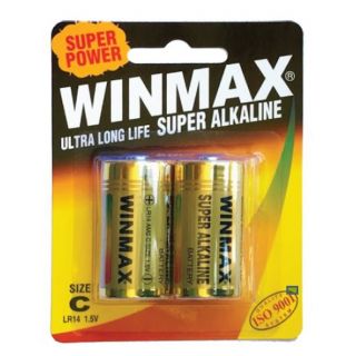 Winmax Ultra Long Life Super Alkaline Size C 2 Pack of Batteries