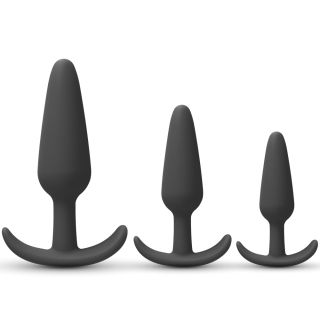 Black Silicone Butt Plug Set 