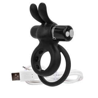 Screaming O Black Charged Ohare Vibrating Rabbit Cock Ring 