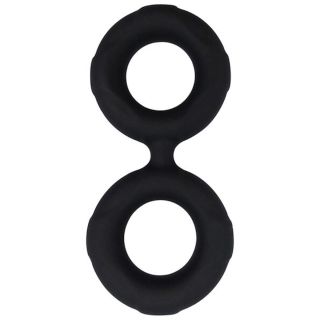 Nero by Playful Black Liquid Silicone Connected Cock Ring