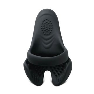Silicone Vibrating Cock Ring with Balls Holder