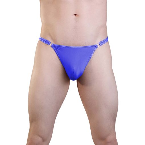 Men’s Blue Lycra Thong with Quick Release Clips L-XL
