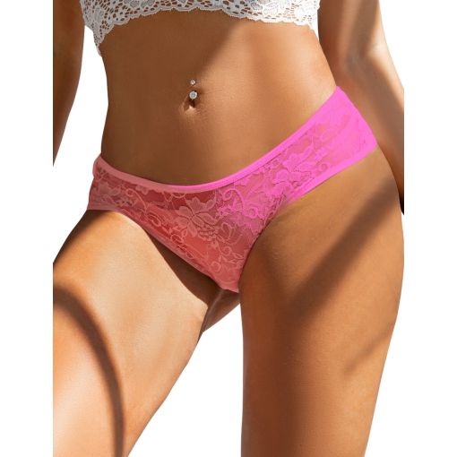 Pink Frill Crotchless Lace Panty 18