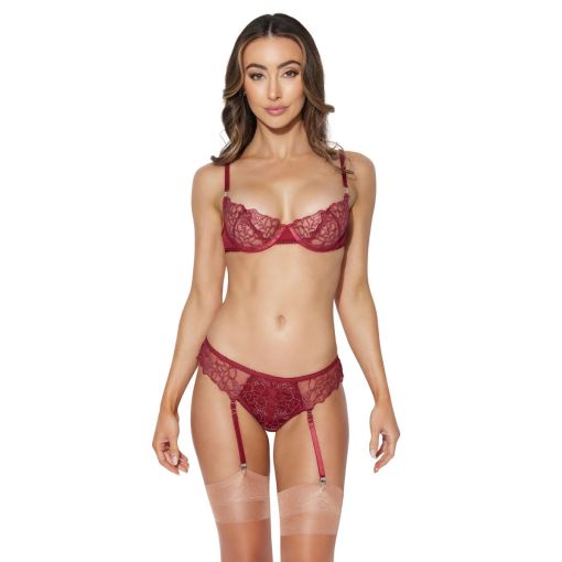 House of Desire Eden Embroidered Lace Bra & Backless Set