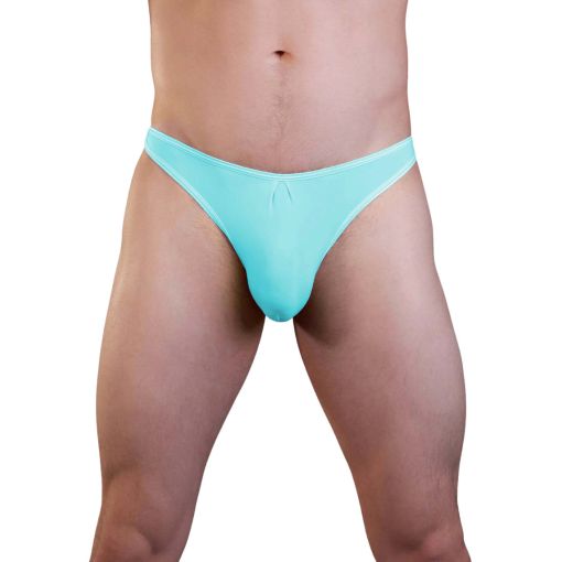 Love in Leather Men's Light Blue Lycra Thong L/XL