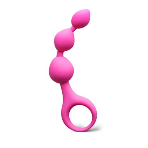 Magenta Silicone Anal Tri-ball Beaded Butt Plug