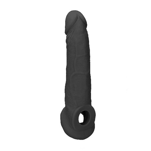 RealRock Penis Extender with Rings 22 cm (9") Black