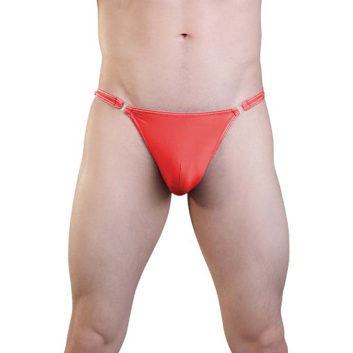 Love in Leather Red Quick Release Clasp Thong L/XL