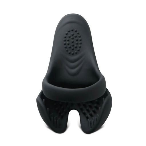 Silicone Vibrating Cock Ring with Balls Holder