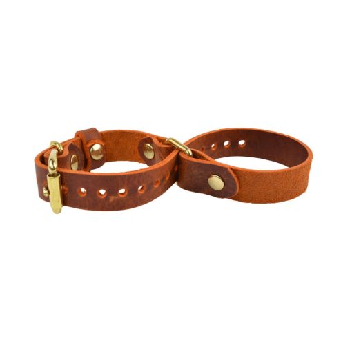 Vallera Leather Switch Cuff Rust with Brass Hardware