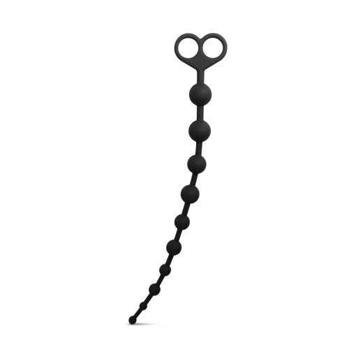 13.3" Silicone Anal Beads with Finger Rings