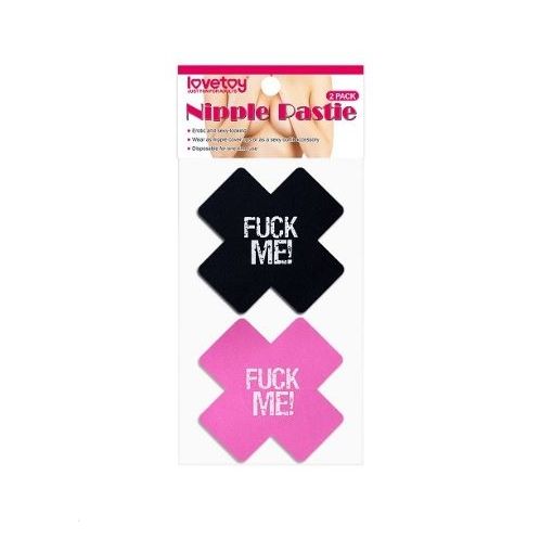 FUCK ME Cross Pattern Nipple Pasties