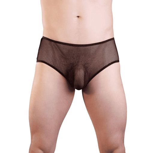 Men's Black Fishnet Full Brief