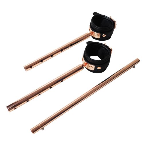 Rose Gold & Black Faux Leather 3 Piece Adjustable Spreader Bar