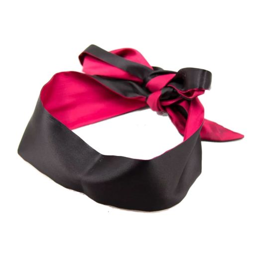 Black & Rose Satin Blindfold