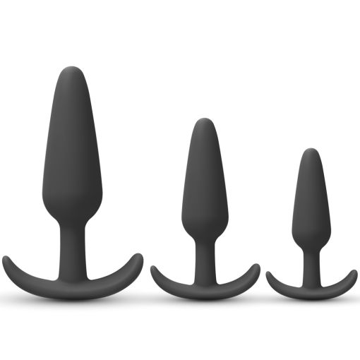 Black Silicone Butt Plug Set 
