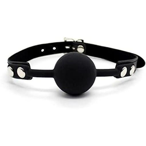Black Silicone Ball Gag - Large 