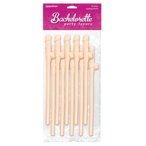 Bachelorette 10 Pecker Straws - Flesh
