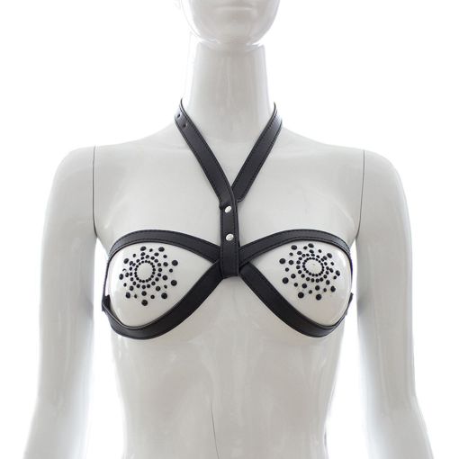 Faux Leather Bra-Style Chest Harness