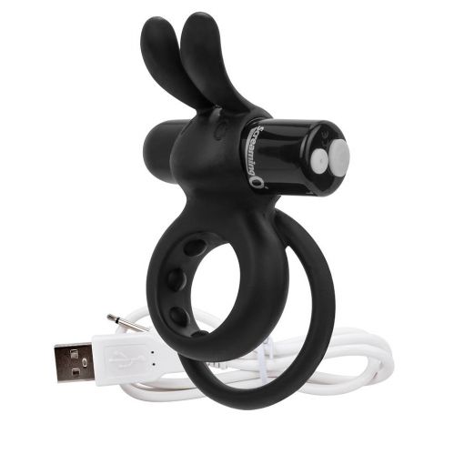 Screaming O Black Charged Ohare Vibrating Rabbit Cock Ring 