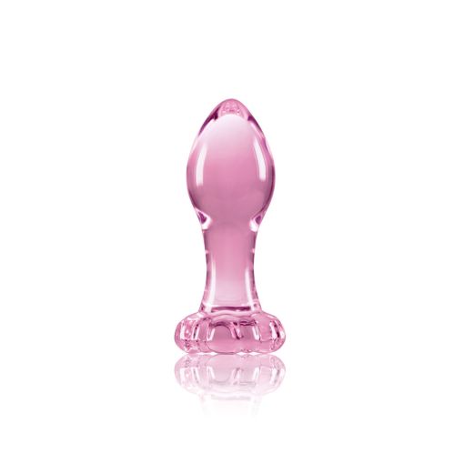 Crystal Glass Anal Flower Plug Pink  