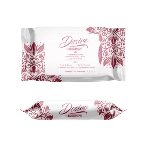 Swiss Navy Desire Unscented Feminine Wipes 25ct One Pack