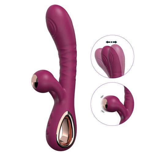Dual Stimulation 10 Modes Maroon Thumping Rabbit Vibe