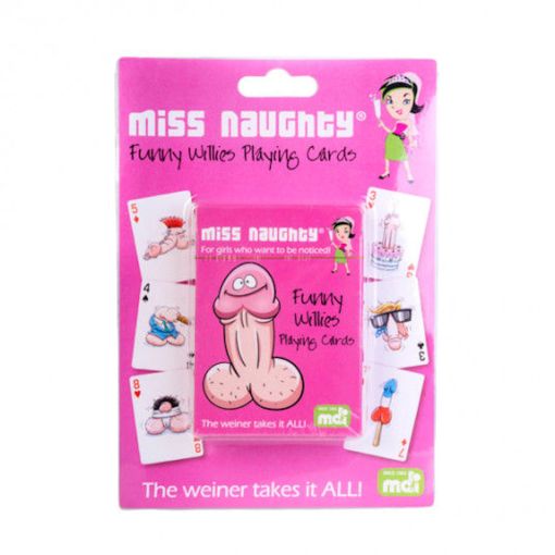 Miss Naughty Funny Willies Playing Cards