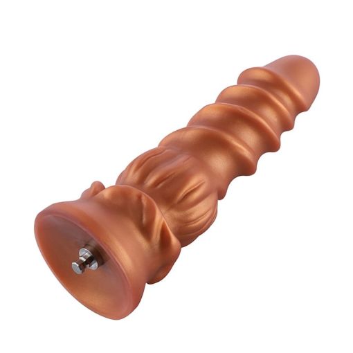 HiSmith - 8.5in Golden Twisted Monster Anal Dildo  