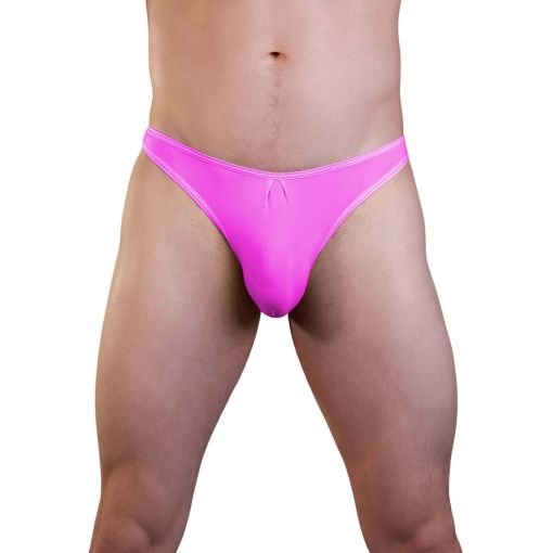 Hot Pink Men’s Stretch Poly-Cotton Pouch Thong