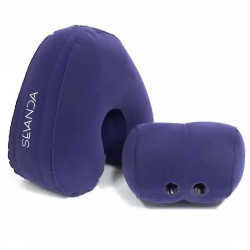 SEVANDA Sit-and-Ride Purple Inflatable Positioning Sex Pillow