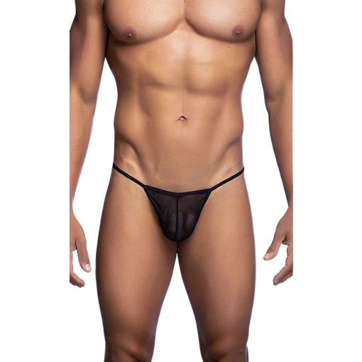 Malebasics Black Tulle T-Thong – Small - Medium